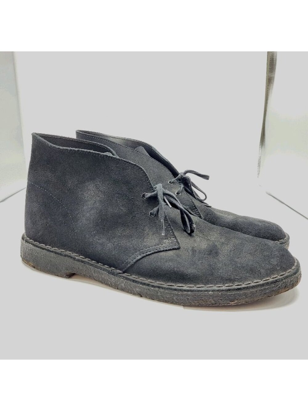 Clarks Desert Boot Evo Mens Black Leather Lace Up Desert Boots size 13